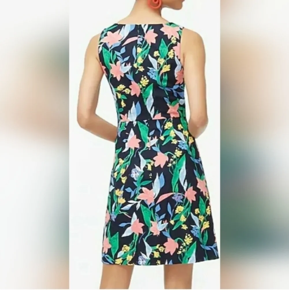 J.Crew Floral Basketweave Square-neck Dress  Size 8 $98.00